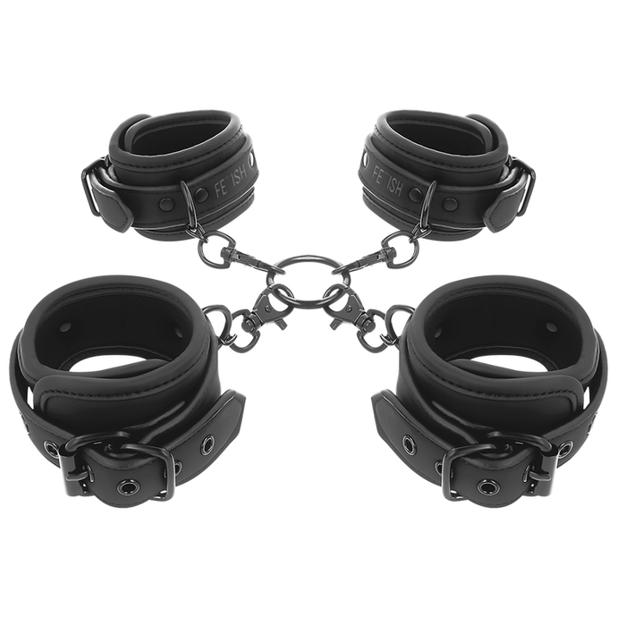 FETISH SUBMISSIVE - ENSEMBLE DE MENOTTES POUR MAINS ET CHEVILLES AVEC DOUBLURE EN NOPRÈNE