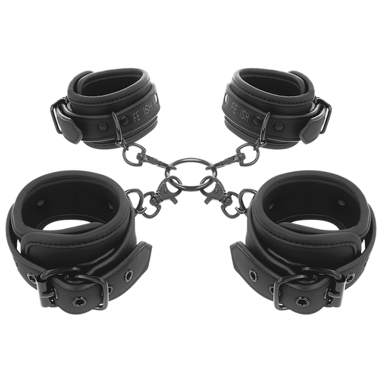 FETISH SUBMISSIVE - ENSEMBLE DE MENOTTES POUR MAINS ET CHEVILLES AVEC DOUBLURE EN NOPRÈNE